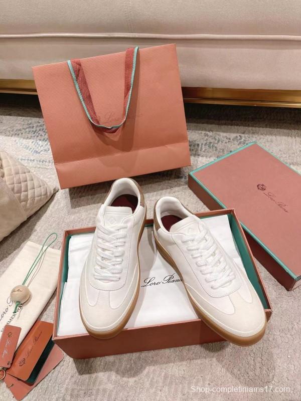 2025 Women LP White Brown Leather Sneakers LY00320(F)