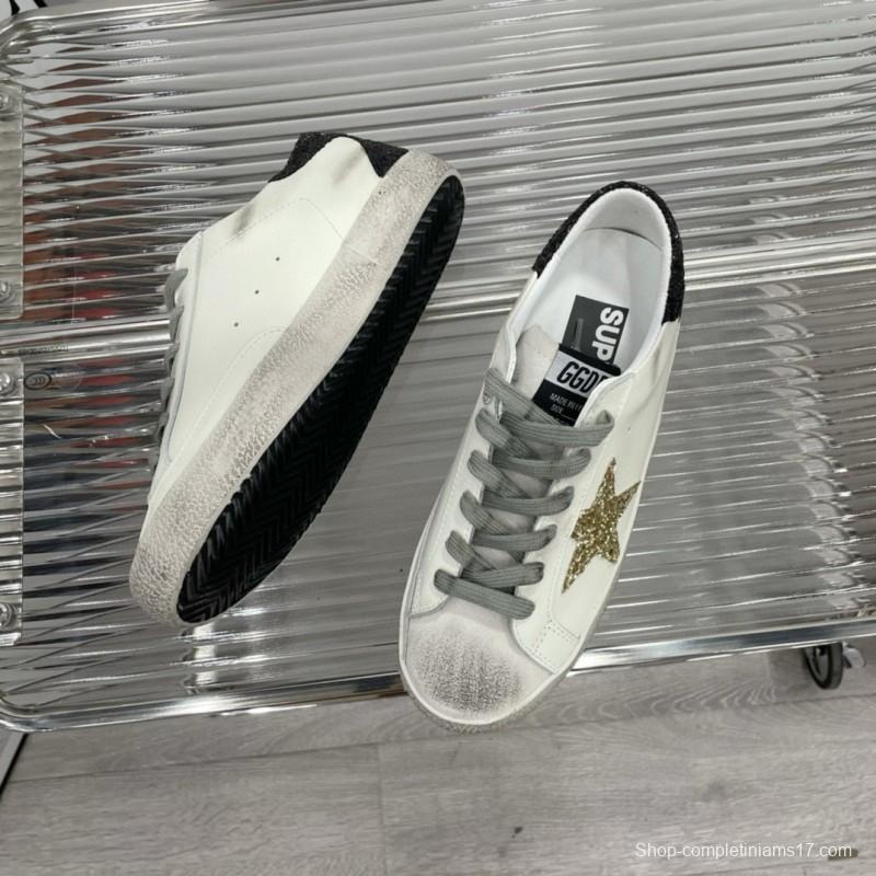 2025 Women GGDB White Black Gold Leather Suede Sneakers
