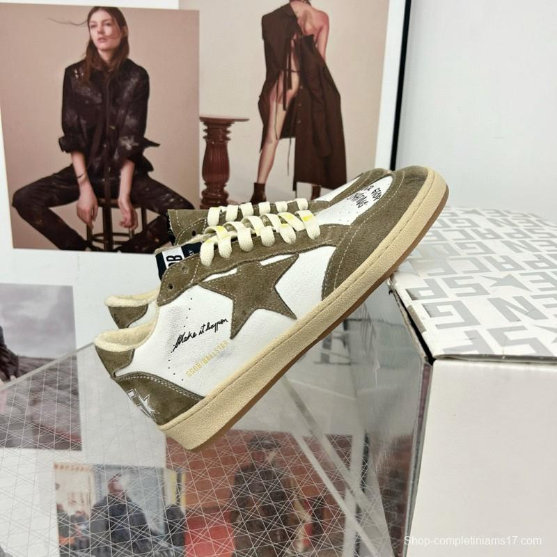 2024 Unisex GGDB White Olive Suede Leather Sneakers MJ00260
