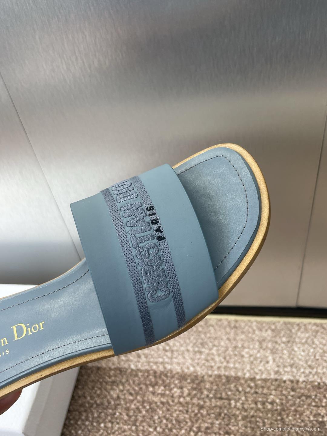 2025 Slippers Dior Gray Fabric Slippers