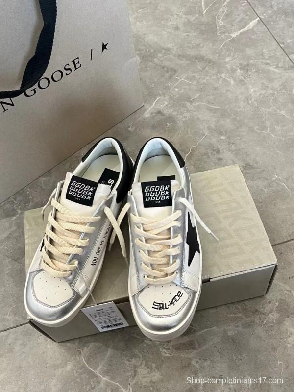 2024 Unisex GGDB White Silver Leather Sneakers MJ00260