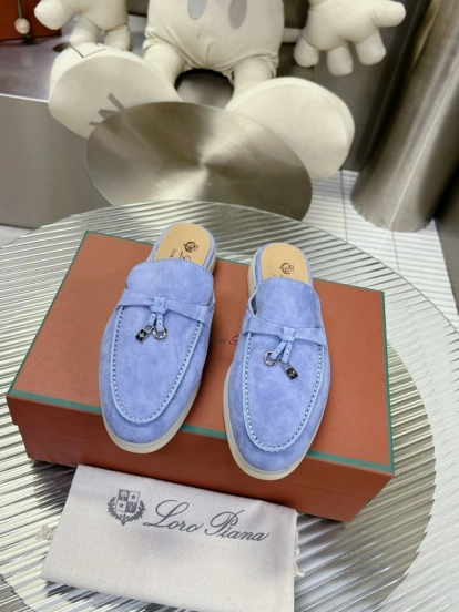 2024 Slippers LP Blue Suede Loafers