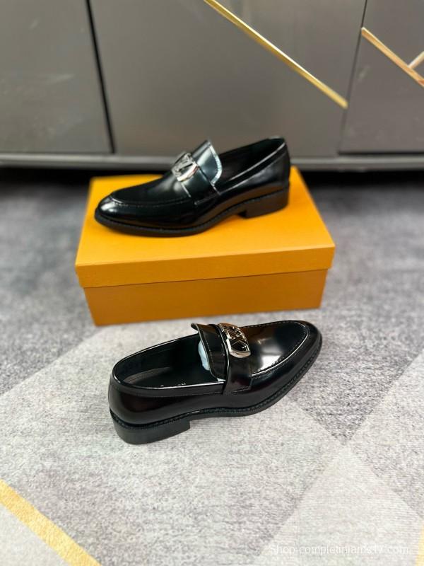 2024 Men Louis Vuitton Black Leather Loafer MJ00290