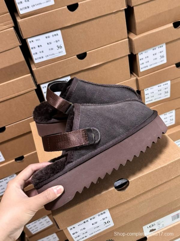 2024 UGG Walnut Brown Suede Slippers MJ00170