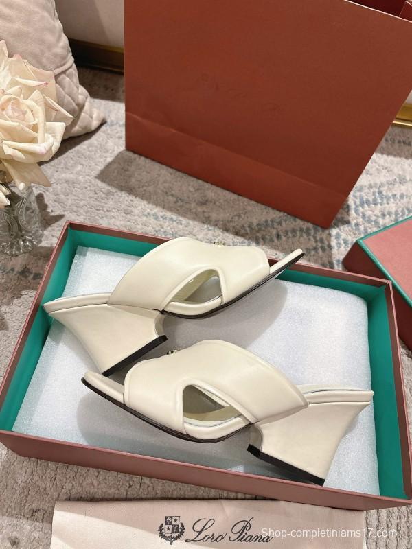 2025 Women LP White Leather Sandals LY00300