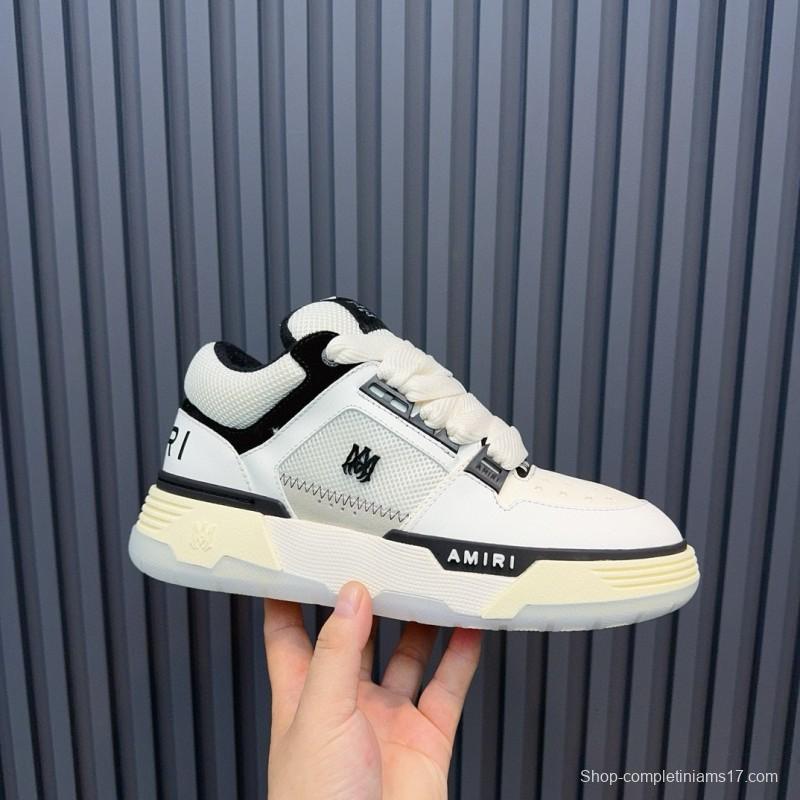 2024 Unisex Amiri White Black Leather Sneakers MJ00360