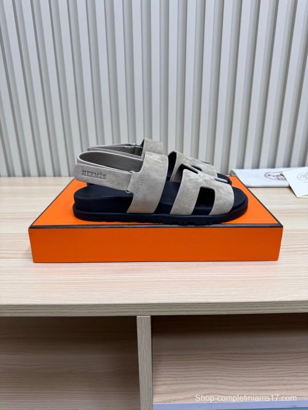 2025 Slippers Hermès Grey Suede Slippers