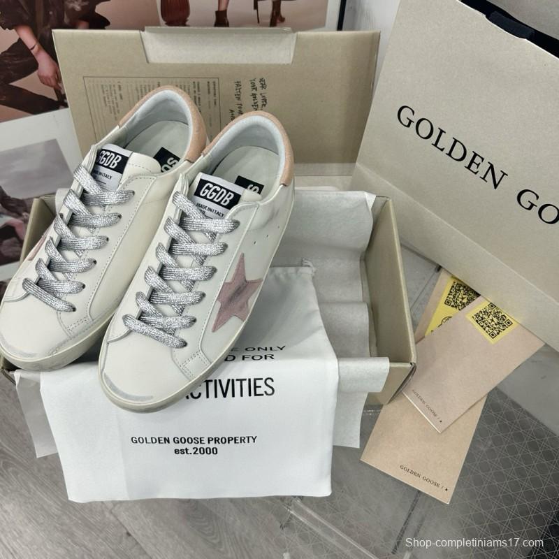 2025 Unisex GGDB White Pink Leather Sneakers