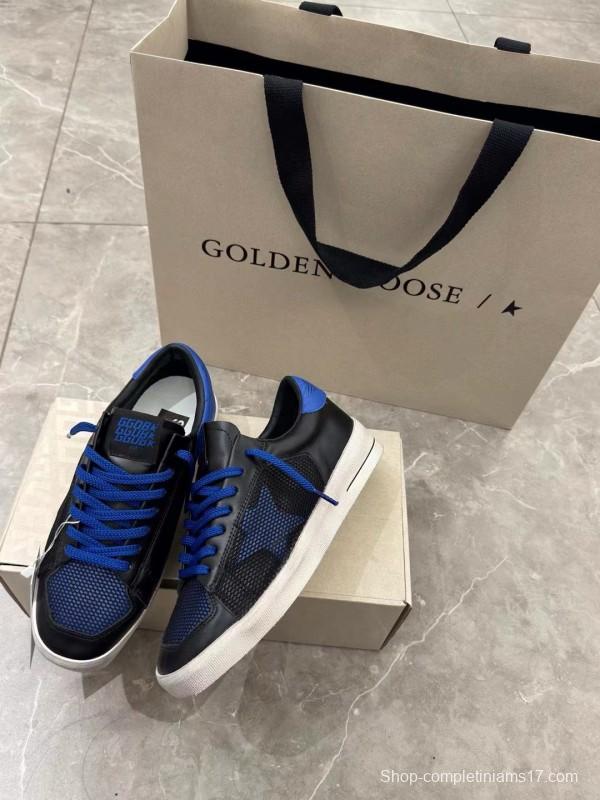 2024 Unisex GGDB Black Blue Leather Mesh Low Top Sneakers MJ00260
