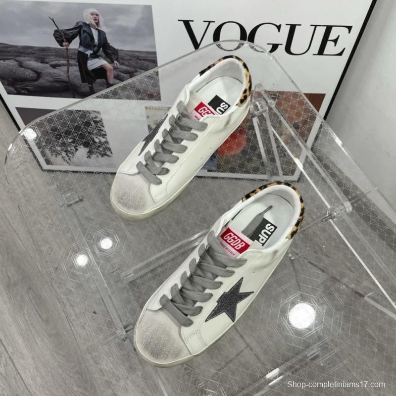 2025 Women GGDB White Grey Leather Suede Sneakers
