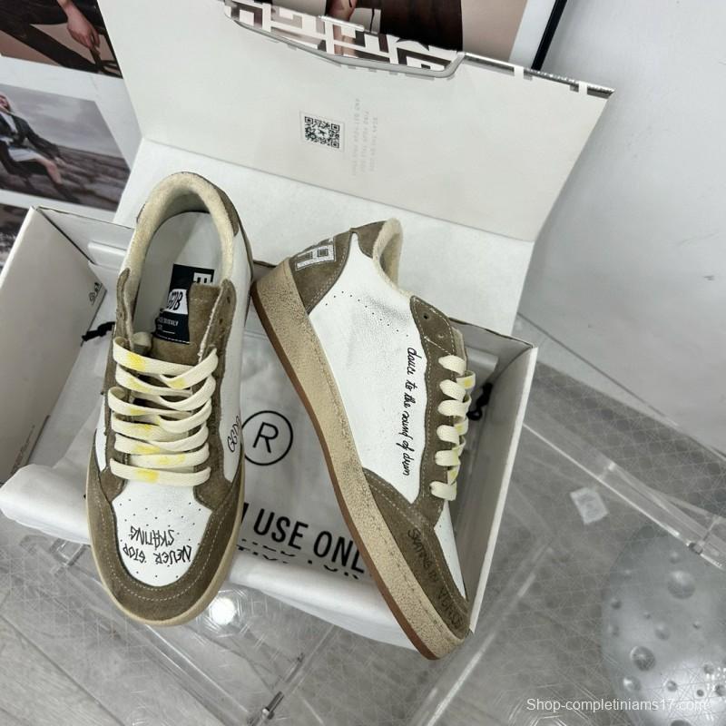 2024 Unisex GGDB White Olive Suede Leather Sneakers MJ00260
