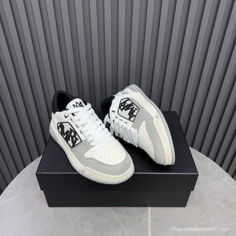 2025 Unisex Amiri White Black Suede Leather Sneakers MJ00360