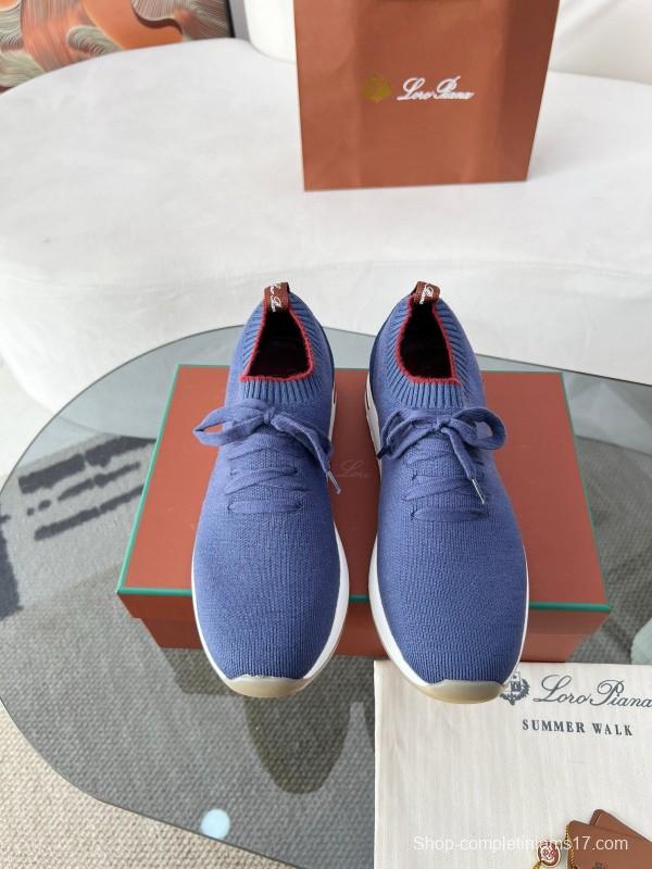 2024 Men Le Parmentier Blue Wool Knit Sneakers MJ00330