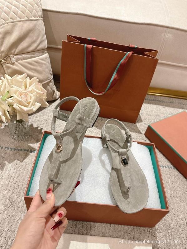 2025 Women LP Beige Suede Sandals LY00250