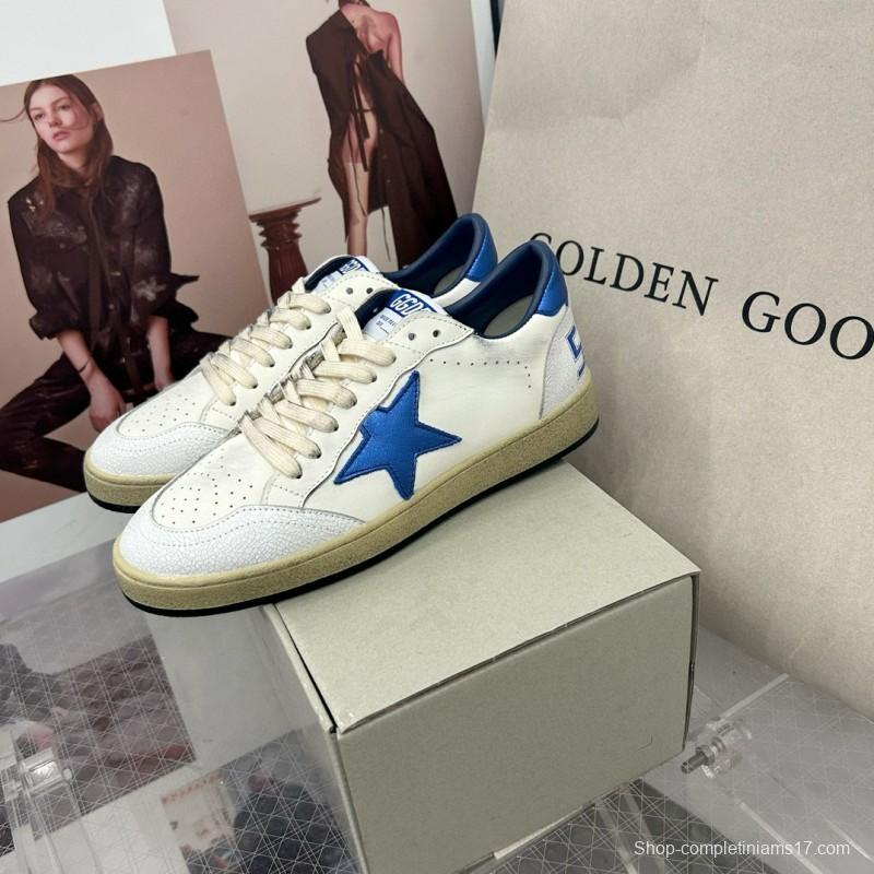 2024 Unisex GGDB White Blue Leather Sneakers MJ00260