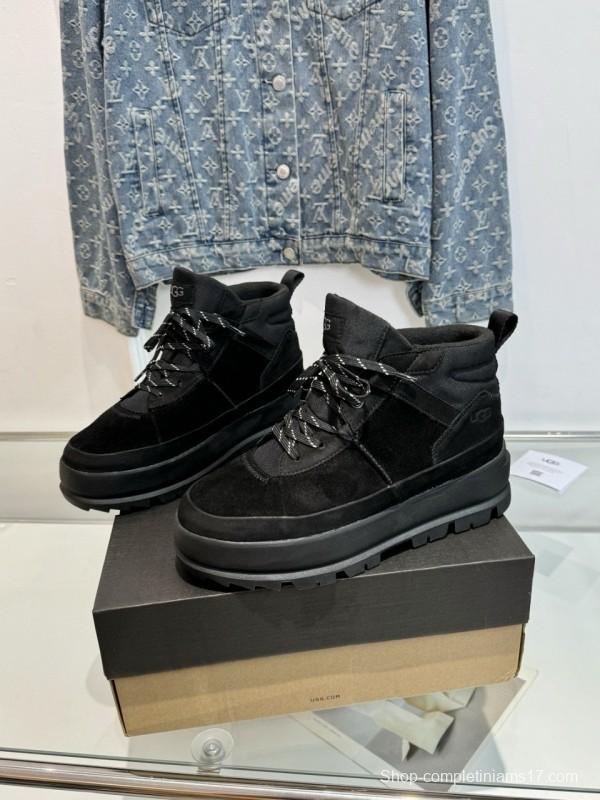 2024 Unisex UGG black suede platform boots