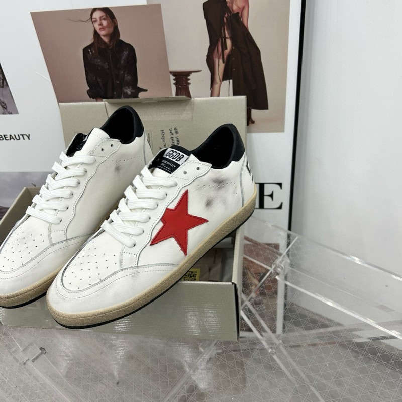 2024 Unisex GGDB White Red Leather Low Top Sneakers MJ00260