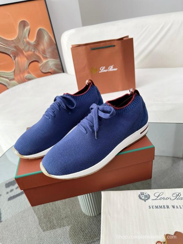 2024 Men Le Parmentier Blue Wool Knit Sneakers MJ00330