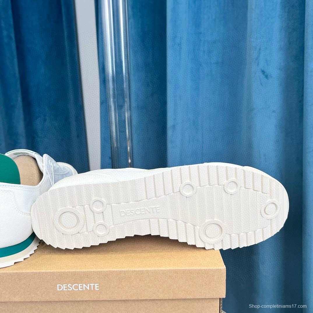 2024 Unisex DESCENTE white green canvas sneakers MJ00280