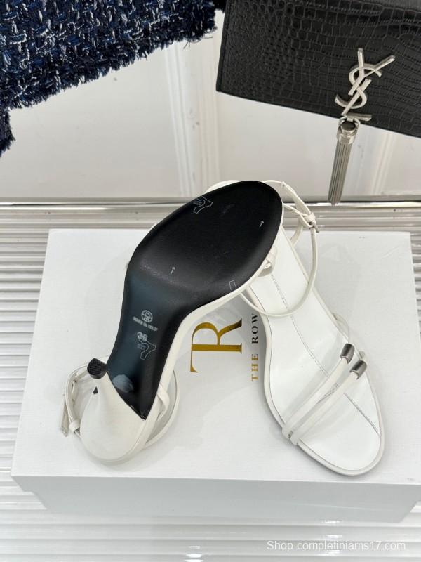 2025 Women Yves Saint Laurent White Leather High Heel Slingback KFY00270