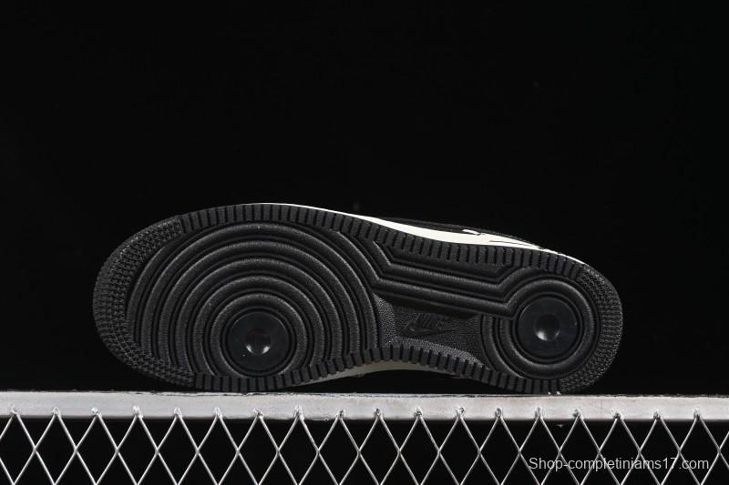 Nike Air Force 1'07 Low Black White Triple Swoosh Casual Sneakers - SC9207-537