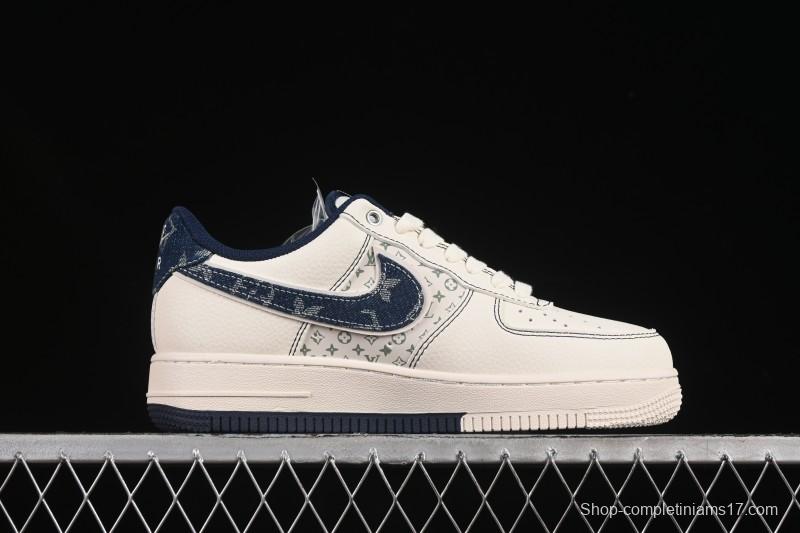 Nike Air Force 1 '07 Low LV Collaboration Dual-Tone Blue Denim Hook Low-Top Casual Sneakers - YX5066-342