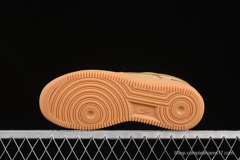 Louis Vuitton x Nike Air Force 1 '07 Low Casual Sneakers with Monogram Print in Wheat - CJ9179-200