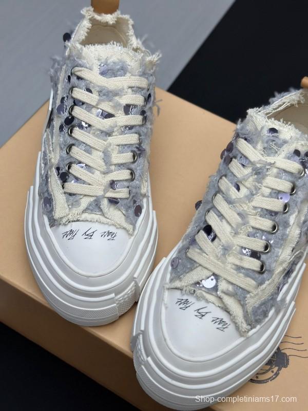 2025 Unisex XVESSEL White Canvas Plimsolls Vulcanization AS00260