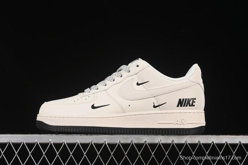 Nike Air Force 1'07 Low Casual Sneakers with Triple Black Swoosh - XX3168-183