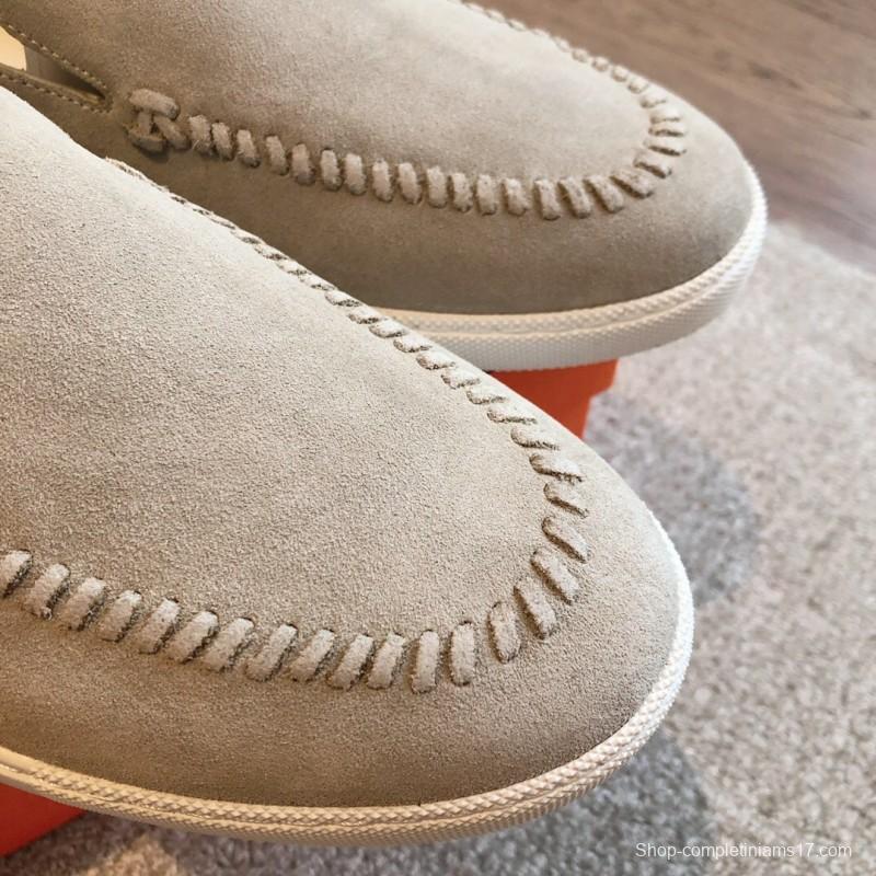 2025 Men Hermès Beige Suede Loafers AS00380