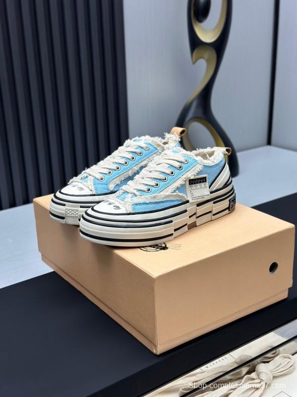 2025 Unisex XVESSEL Light Blue White Canvas Plimsolls Vulcanized AS00240