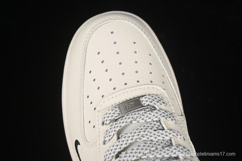 Nike Air Force 1'07 Low Casual Sneakers with Triple Black Swoosh - XX3168-183
