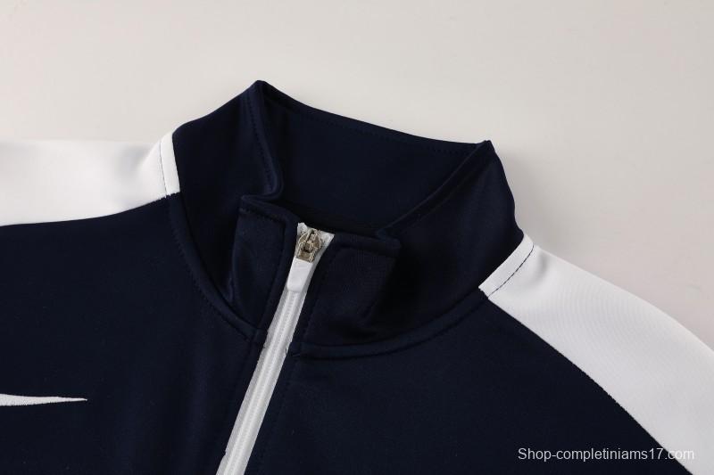 2025 Nike White/Navy Full Hoodie Zipper Jacket +Long Pants