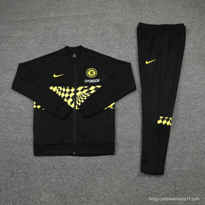 25/26 Chelsea Black/Yellow Full Zipper Jacket + Long Pants