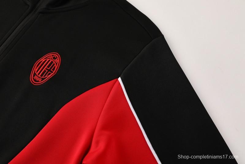 25/26 AC Milan Black/Red Full Zipper Jacket +Long Pants