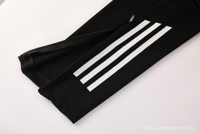 2025 Adidas Orange & Black with Leopard Print Pattern Half Zipper Jacket +Long Pants