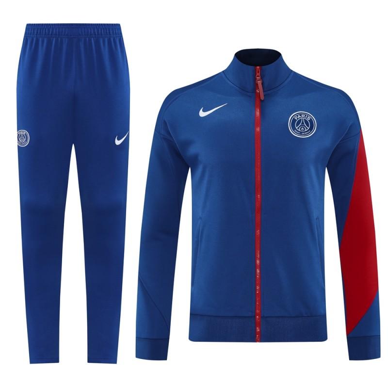 25/26 PSG Blue Full Hoodie Zipper Jacket +Long Pants