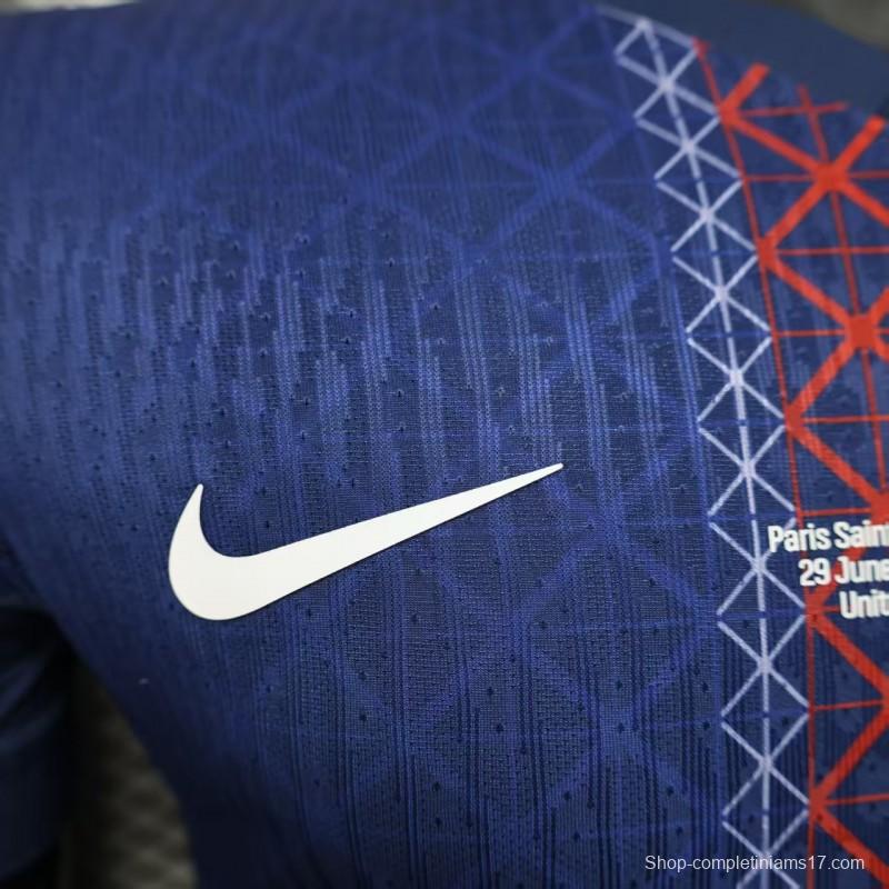 1 Star Player Version 25/26 PSG Home Jersey With Match Date Printing
