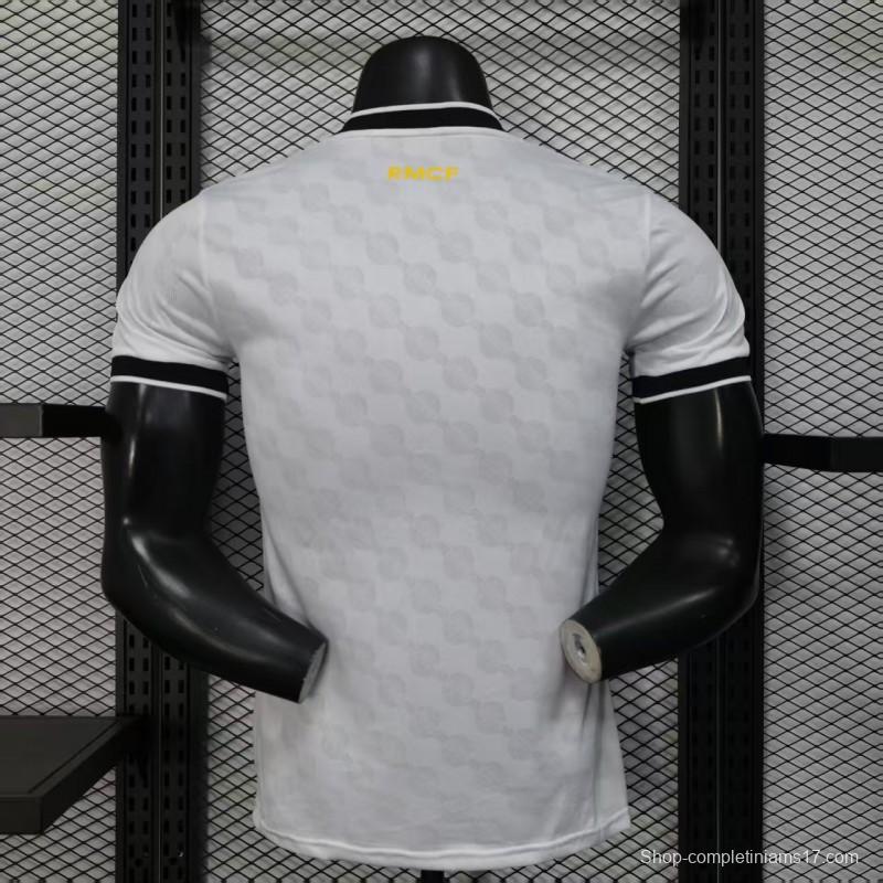 Player Version 25/26 Real Madrid White with Geometric Pattern Jersey