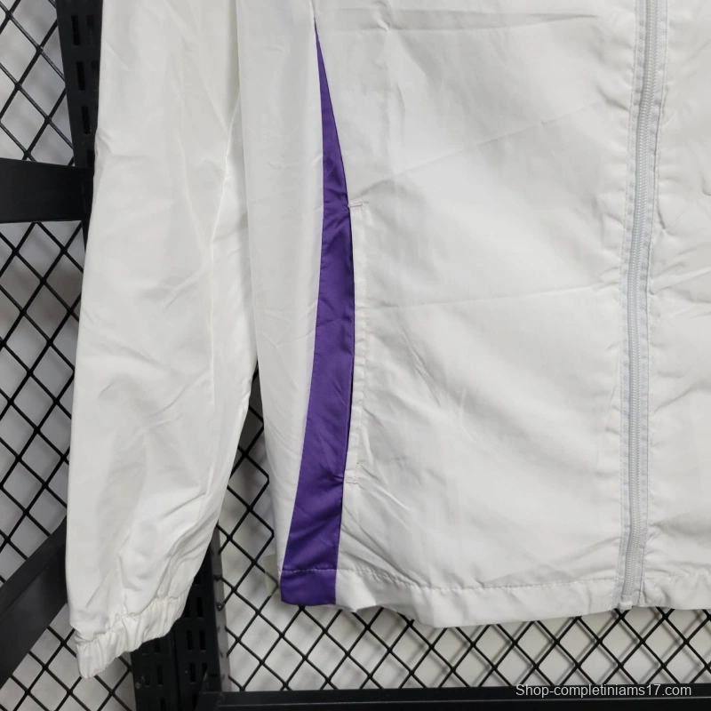 25/26 Real Madrid Jacket White Windbreaker