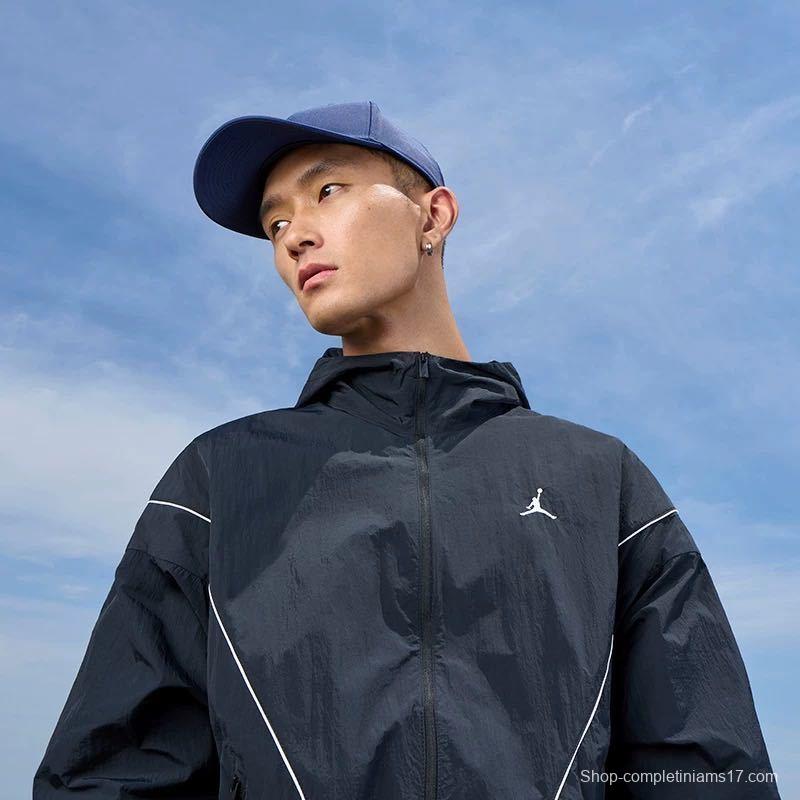 2025 NIKE Air Jordan Black Hoodie Windbreaker