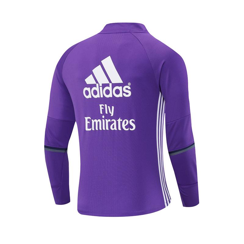 Retro 16/17 Real Madrid Purple Half Zipper Jacket+Long Pants