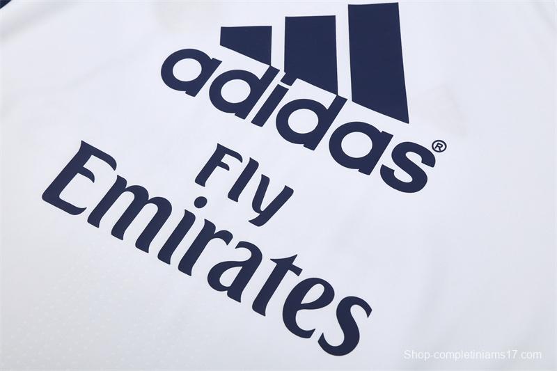 Retro 16/17 Real Madrid White Half Zipper Jacket+Long Pants
