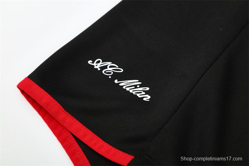 Retro 05/06 AC Milan Black Half Zipper Jacket+Long Pants