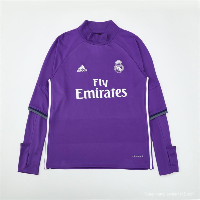 Retro 16/17 Real Madrid Purple Half Zipper Jacket