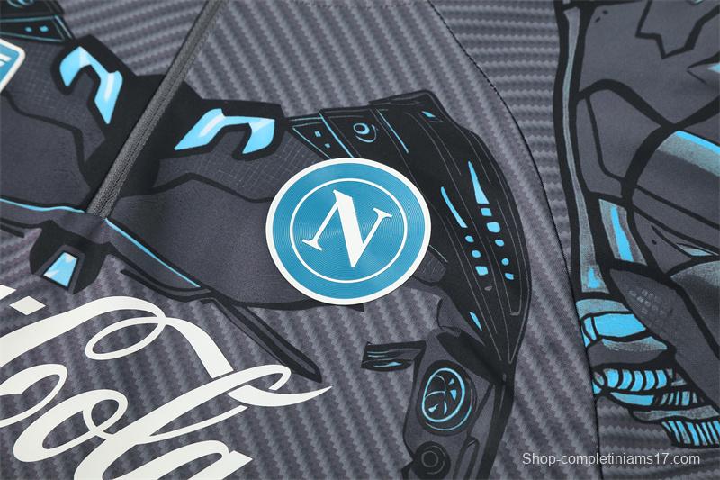 25/26 Napoli Black Grey Camouflage Half Zipper Jacket+Long Pants