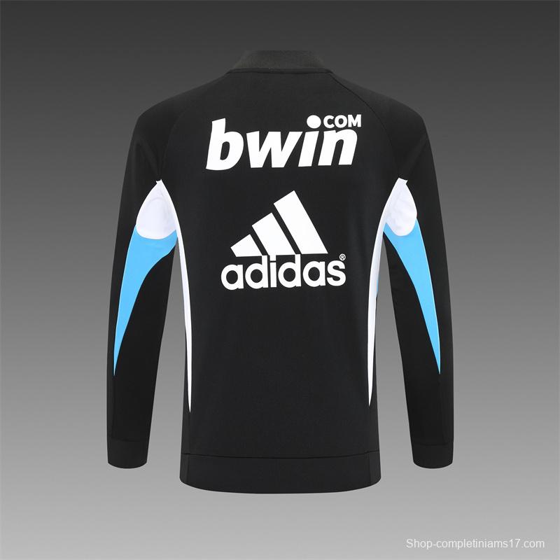 Retro 08/09 Real Madrid Black Half Zipper Jacket