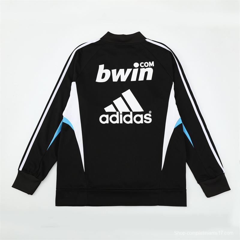 Retro 08/09 Real Madrid Black Half Zipper Jacket+Long Pants