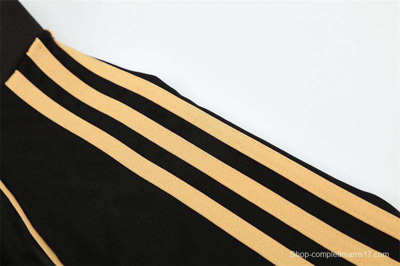 Retro 11/12 Real Madrid Black Half Zipper Jacket+Long Pants