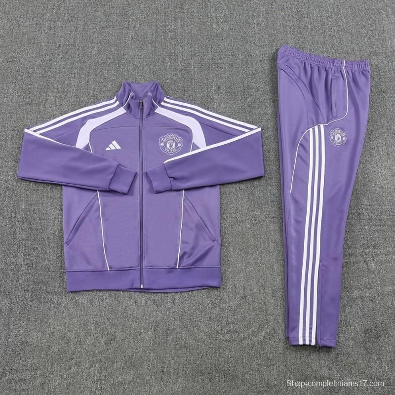 2025 Adidas Purple Full Zipper Jacket + Long Pants